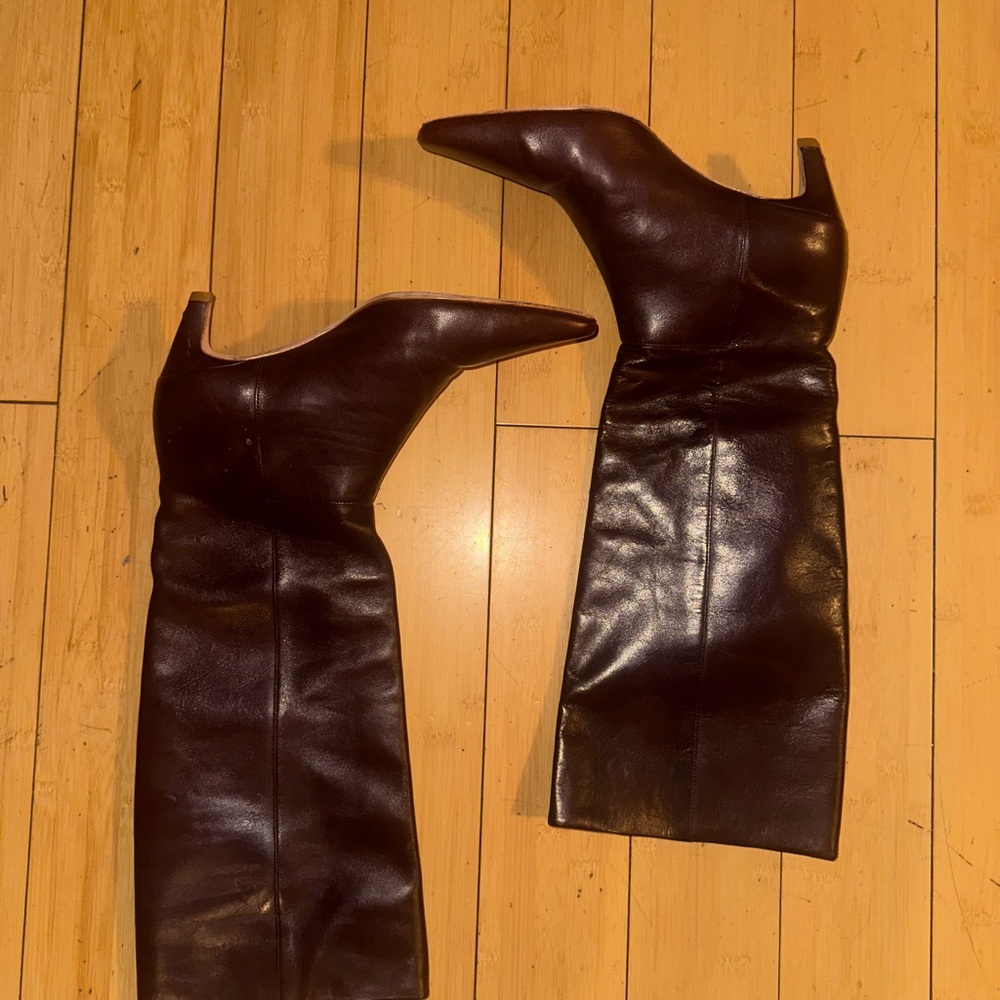 Burgundy Reformation- Remy Knee Boots - Picture 2 of 4